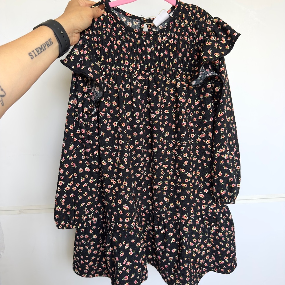 Zara Black and White Casual Sundress with Flutter Sleeves